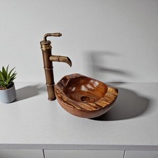 Holzschale Wurzelholz Waschbecken Waschschale Natur Aufsatzwaschbecken Schale