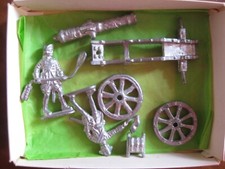 vollplastische Zinnfiguren Die Kanone mit zwei Kanonieren 