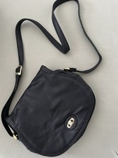 Tasche Saddle Bag Stefano Schwarz Kunstleder Umhänge Tasche Viele Fächer Gold