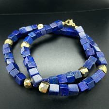 COLLIER  375/-GELBGOLD  MIT LAPIS & HÄMATIT BEH. SOGNI D'ORO SCHMUCKJAGD