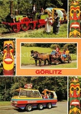Goerlitz Sachsen Oldtimer Pioniereisenbahn Ponygespann Tanja und Karina Mondauto