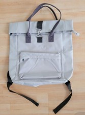 Neu: Tasche 2in1 Rucksack Textil Hellgrau 49x30x12 Unisex Leicht