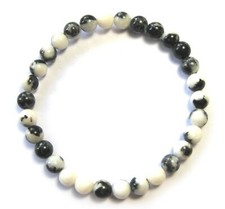 Kugel-Armband Marmor Zebra (Dolomit) 6 mm