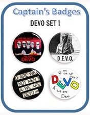 Set of 4 DEVO Badges 25mm -