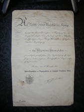 Orden Urkunde Seiner Majestät  des Königs das allgemeine Ehrenzeichen  1914 WWI