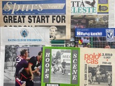 7 Fußball-Programme aus 7 Ländern, u.a. Lazio, Tottenham, Austria, Cork, Slavia