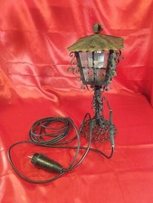 Alte Laterne Standleuchte Außen-Beleuchtung Schmiedeeisen Glas (2073)