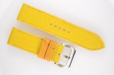 Canvasarmband handmade Gelb für Panerai 27/26 mit Dornschließe Neu