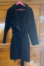 AMBIENTE Mantel Damen Gr. 42 Gr. 40 Schwarz Wolle TOP Zustand