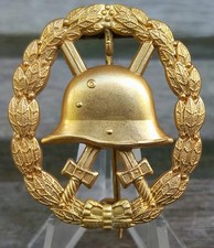 Verwundetenabzeichen gold mattgelb Eisernes Kreuz Orden Ehrenzeichen WK1 top