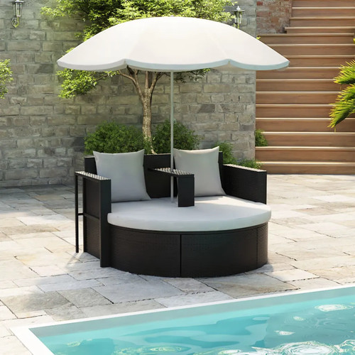 Gartenbett mit sonnenschirm - gartenbett,