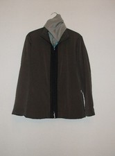 LAUREL JEANS JACKE ÜBERGANGSJACKE MIT VELOURSLEDER BESATZ KURZ GRAU GR. 38  