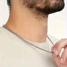 Halskette Venezianerkette Silber Titanstahl 60 cm lang Damen Herren Silber
