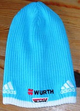 sehr gut erhaltene Adidas DSV Würth Team Skimütze Wollmütze blau; Gr. M
