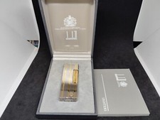 Vintage Dunhill Rolla Gasfeuerzeug Silber Haaransatz mit Box