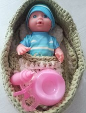 Puppe Puppenbett Moses-Korb Korb Tragetasche Spielzeug