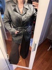 Leder blazer schwarz damen - schwarz,