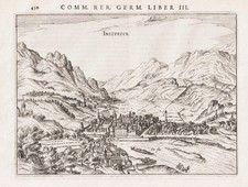 Innsbruck Österreich Austria Panorama Gesamtansicht Kupferstich Bertius 1616