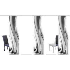 5-teiliges Schiebevorhang-Set ONDA - grau - je 60x245 cm blickdicht