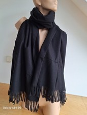Made in Italy*Schal XXL-Schal Stola Pashmina 180x70cm Schwarz NEU