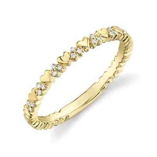 14K Gelbgold Diamant Herzring