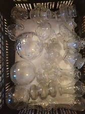 20 Stk. Kronleuchterbehang Kugeln,  Mittelstücke aus Kristallglas 