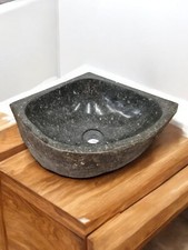 Eck Waschbecken Flussstein