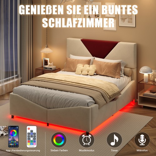Boxspringbett polsterbett 140 - boxspringbett,