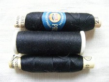 Nähgarn Nähseide Garn Konvolut 3 Rollen schwarz MEZ Amann Dominator Set nähen