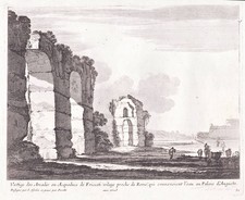Frascati Italia acqueducts Ruinen Kupferstich incisione engraving Perelle 1700
