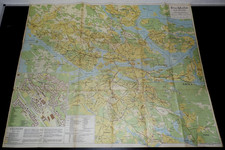 Stadtplan Stockholm mit Vororten Faltplan 1960