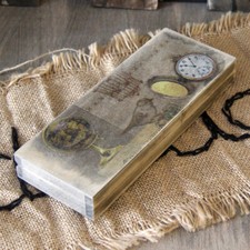 Vintage Holz-Federkästchen Federmäppchen Federmappe Griffelkasten Handarbeit