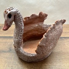 Handgetöpferter Ton Schwan Deko Unikat pottery swan