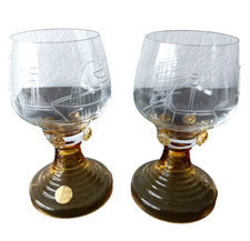 2 Römergläser mit Gravur- Theresienthel - Schiffe - Handmade