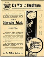 J.A.John`s Erfurt Schornstein-Aufsatz Marke Schmetterling Histor.XXL-Annonce1900