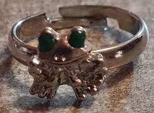 Verstellbarer Kinderring Motiv Frosch mit grünen Augen NEU!!!