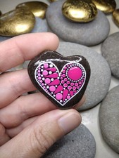 Herz-Mandala Stein, pink