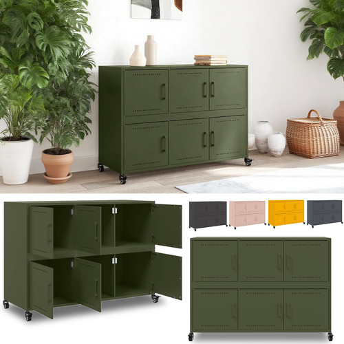 Metall sideboard mit - metall, rollen