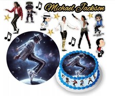 Michael Jackson Sänger Essbar Zuckermasse Tortenbild Tortenaufleger + 4 Muffin