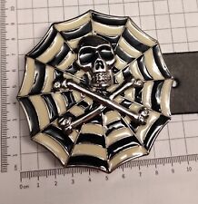 Buckle/Gürtelschnalle SKULL / BONES in spider web