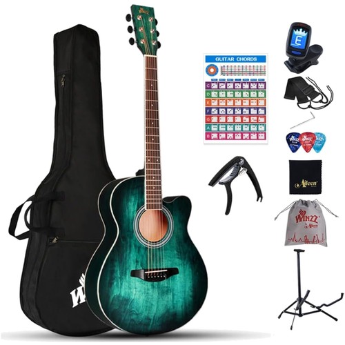 Akustikgitarre blau grün - akustikgitarre,
