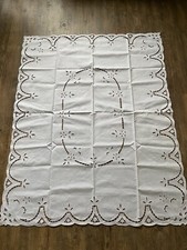 Tischdecke, weißes Leinen mit