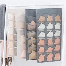 24 Taschen hängender Kleiderschrank BH Aufbewahrung Organizer Socken Unterwäsche Kleidung Aufhänger