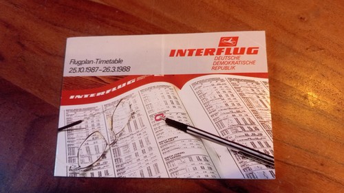 Interflug flugplan timetable - interflug,