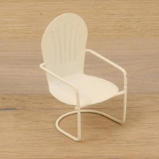 Minigarten Stuhl aus Metall, weiß, Höhe ca. 7 cm, Deko Figur