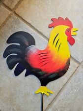 Hahn Deko Stecker Metall Wetterhahn bunt Garten Balkon Dekoration 30 cm / 50 cm