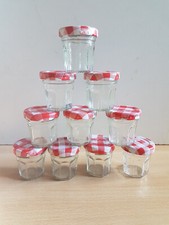 10 leere Mini Marmeladengläser -30g Basteln Hochzeit Gastgeschenke, Kerzen Bonne