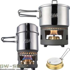 ESBIT SPIRITUS KOCHSET 985-1500ML EDELSTAHL OUTDOOR BW KOCHGESCHIRR ESSGESCHIRR