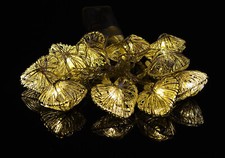 Draht Lichterkette Micro 10 Metall Herz gold LED warmweiß Drahtlichterkette