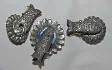 Alter Christbaumschmuck, 3 Christbaum - Kerzenhalter, FISCH,  1890/1910